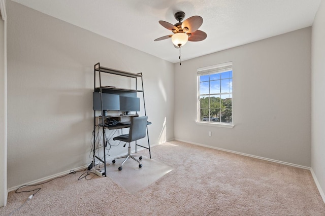 1528 Morning Mist Ln, Pflugerville, TX 78660 - office space with carpet, ceiling fan, and baseboards