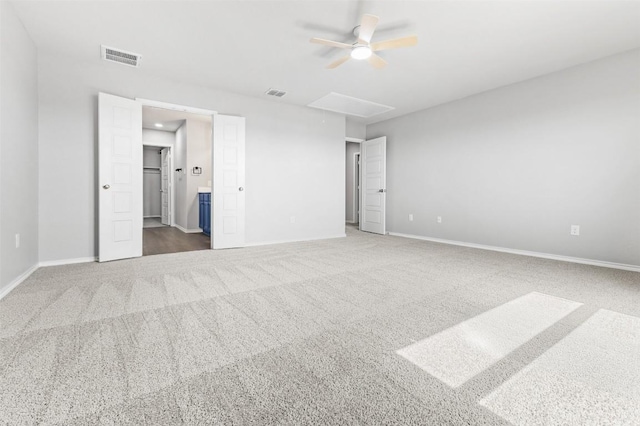 223 Hunters Brk, San Antonio, TX 78253 - unfurnished bedroom with attic access, carpet, baseboards, and ensuite bath