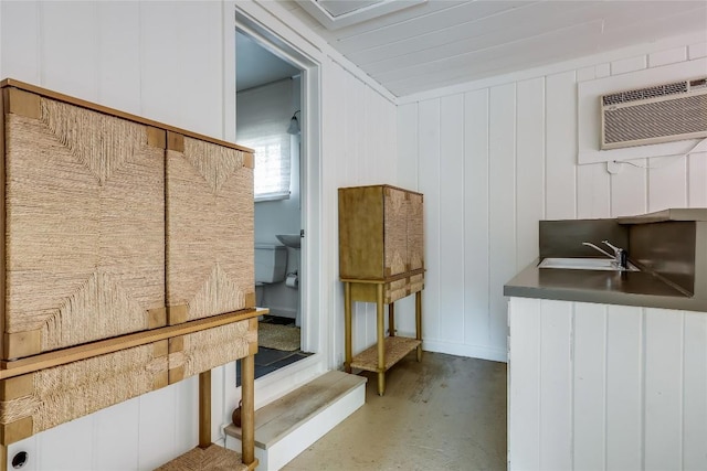 3202 Beverly Rd, Austin, TX 78703 - bathroom featuring concrete floors and a wall mounted AC