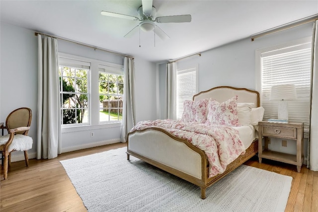 3202 Beverly Rd, Austin, TX 78703 - bedroom with light wood-type flooring and ceiling fan