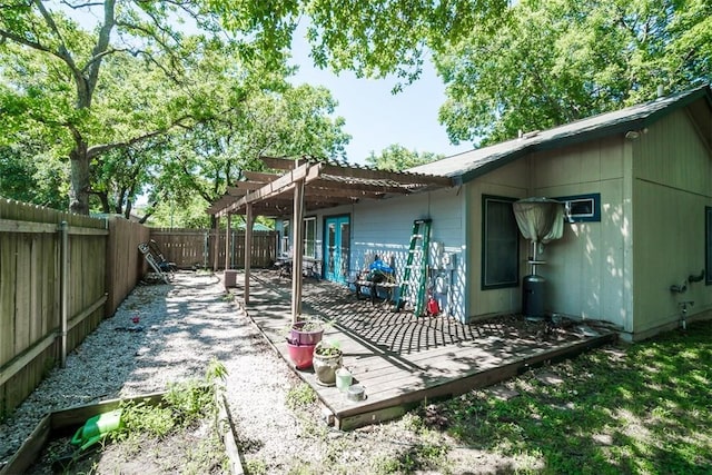 6009 Baton Rouge Dr, Austin, TX 78727 - rear view of property featuring a pergola, a fenced backyard, and a patio area