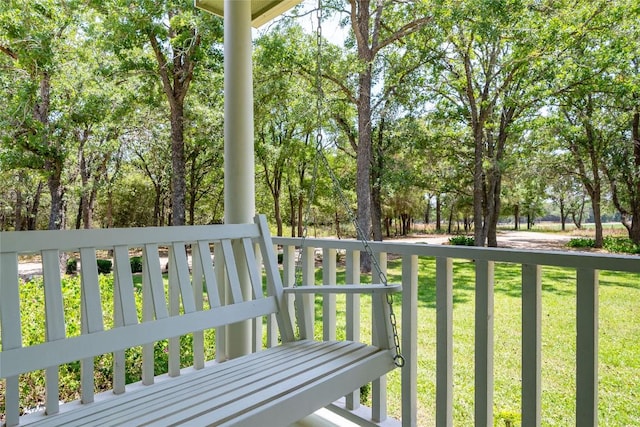 11525 Fm 86th Rd, Lockhart, TX 78644 - balcony with view of wooded area