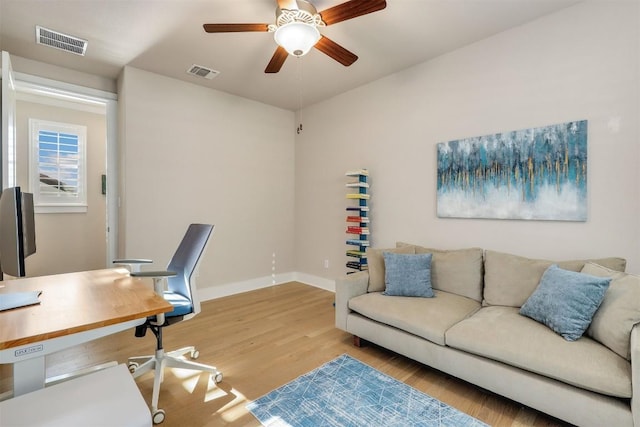 5502 Patagonia Pass, Austin, TX 78738 - office with wood finished floors and ceiling fan