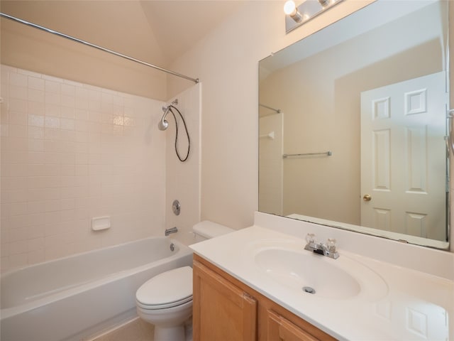 1010 Barclay Dr, Leander, TX 78641 - full bathroom featuring toilet, vanity, and washtub / shower combination