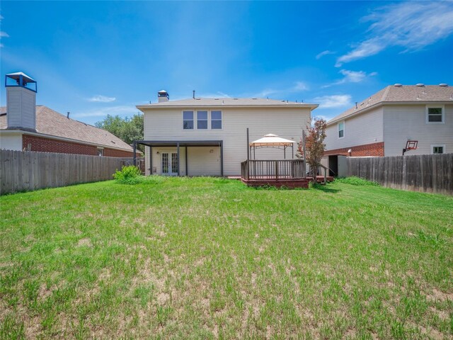 1010 Barclay Dr, Leander, TX 78641 - back of house featuring a gazebo, french doors, and a deck