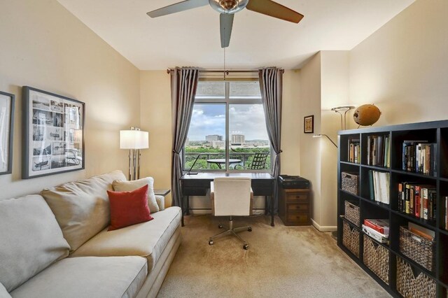 54 Rainey St Unit 814, Austin, TX 78701 - office space with carpet floors, ceiling fan, and baseboards