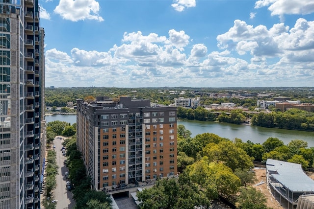 54 Rainey St Unit 814, Austin, TX 78701 - view of urban area with a large body of water and a tree filled landscape