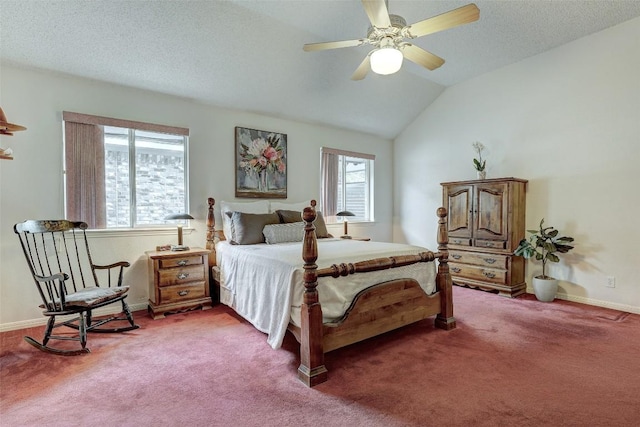 900 Cedar Park Dr, Cedar Park, TX 78613 - carpeted bedroom featuring baseboards, vaulted ceiling, and a ceiling fan