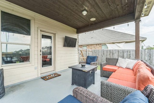 302 Emory Fields Dr, Hutto, TX 78634 - view of patio with an outdoor hangout area
