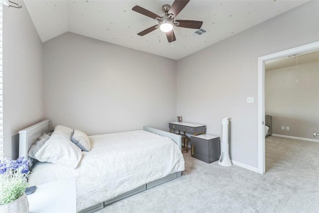 302 Emory Fields Dr, Hutto, TX 78634 - carpeted bedroom with attic access, baseboards, ceiling fan, and vaulted ceiling