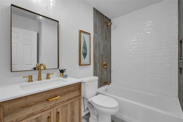 11602 Big Trl, Austin, TX 78759 - full bathroom featuring toilet, vanity, and shower / bathtub combination