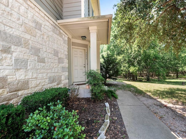 705 Jane Austen Trl Unit B, Pflugerville, TX 78660 - doorway to property with stone siding