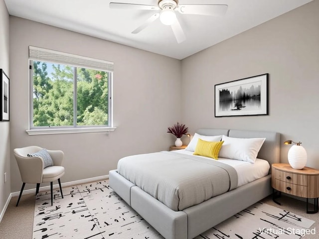 705 Jane Austen Trl Unit B, Pflugerville, TX 78660 - bedroom featuring baseboards, light colored carpet, and a ceiling fan