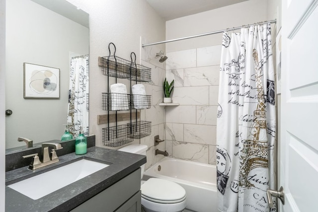 1280 Lucca Dr, Dripping Springs, TX 78620 - bathroom featuring vanity, toilet, and shower / tub combo