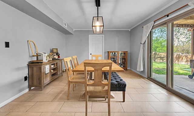 3506 Oakridge Blvd, Harker Heights, TX 76548 - dining space with ornamental molding and light tile patterned floors