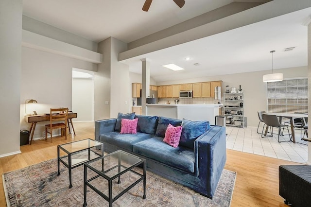 5405 Apache Creek Cv, Austin, TX 78735 - living area featuring a ceiling fan and light wood finished floors