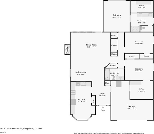 17008 Cactus Blossom Dr, Pflugerville, TX 78660 - room layout