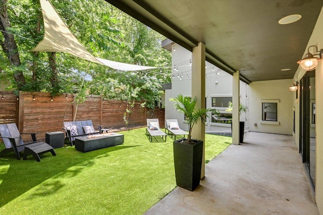 1904 E 9th St, Austin, TX 78702 - view of yard featuring a fire pit and a patio