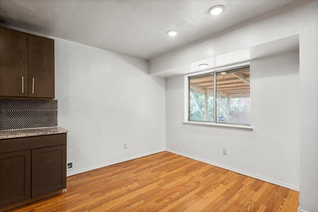 1307 Meadgreen Dr, Austin, TX 78758 - unfurnished dining area featuring light wood-type flooring, recessed lighting, and ornamental molding