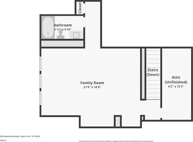 2415 Berkshire Way, Cedar Park, TX 78613 - view of room layout