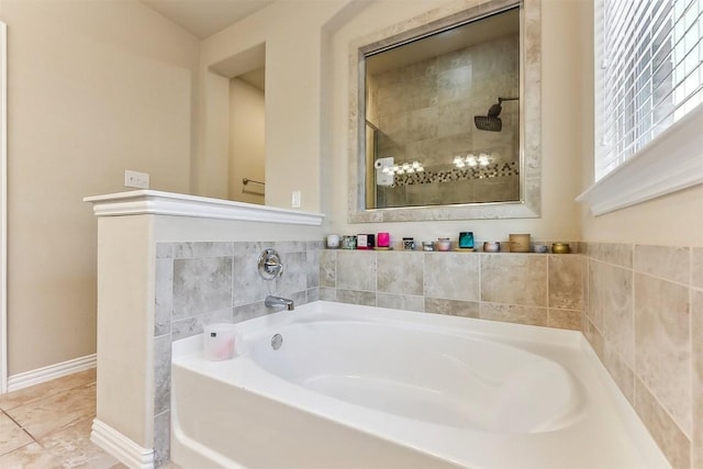 2415 Berkshire Way, Cedar Park, TX 78613 - full bath with a garden tub and tile patterned floors