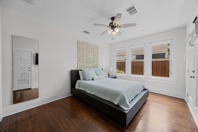 1502 S Elm St, Georgetown, TX 78626 - bedroom featuring hardwood / wood-style flooring and ceiling fan