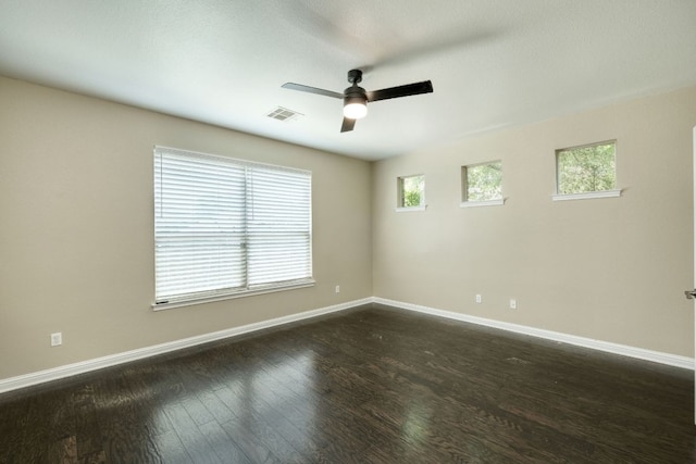 2937 Castellan Ln, Round Rock, TX 78665 - empty room with ceiling fan and dark wood-type flooring