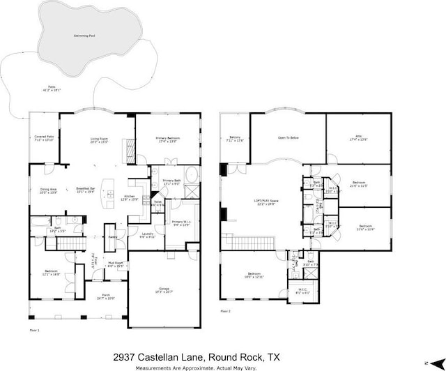 2937 Castellan Ln, Round Rock, TX 78665 - view of room layout