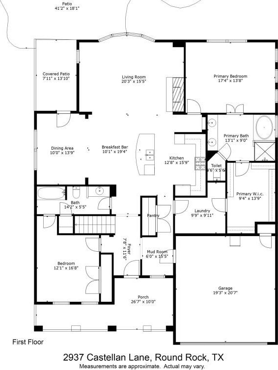 2937 Castellan Ln, Round Rock, TX 78665 - view of home floor plan
