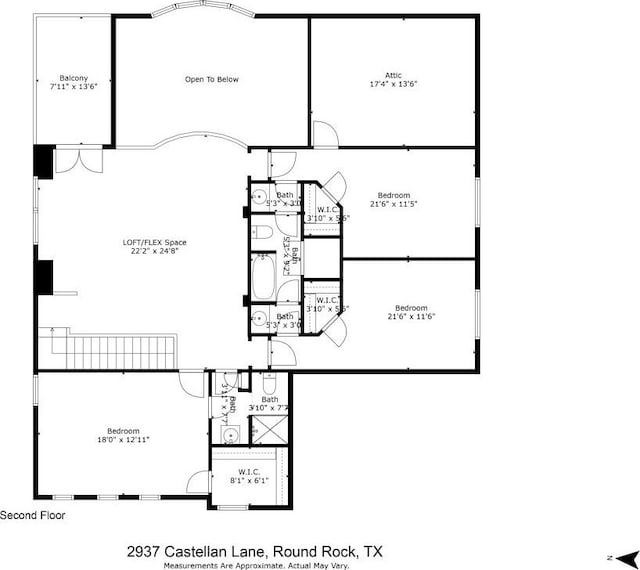 2937 Castellan Ln, Round Rock, TX 78665 - view of property floor plan