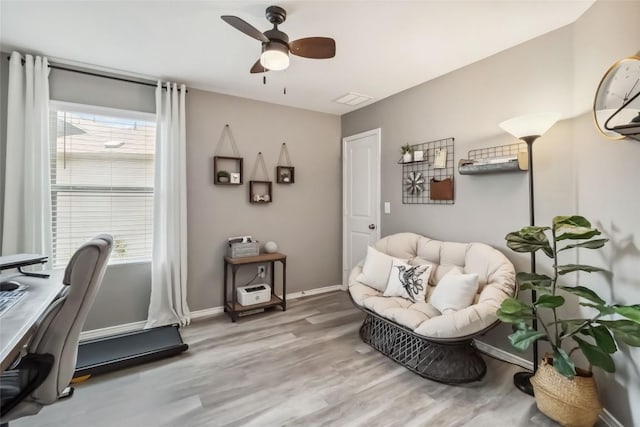 10901 Rome Ave, Austin, TX 78747 - office space featuring wood finished floors, plenty of natural light, and ceiling fan