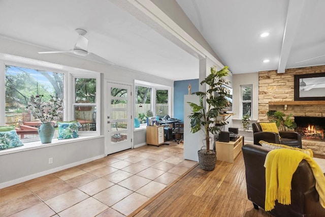 11505 Circle Bend Dr, Austin, TX 78758 - sunroom / solarium with plenty of natural light and beamed ceiling