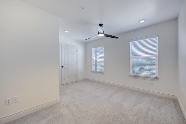 2105 Tiger Trl Unit 301, Round Rock, TX 78664 - spare room featuring carpet, baseboards, recessed lighting, and ceiling fan