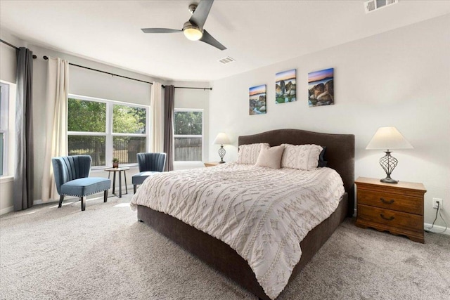 129 Lacey Oak Loop, San Marcos, TX 78666 - bedroom featuring carpet floors, baseboards, and ceiling fan
