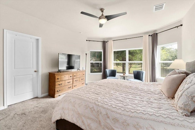 129 Lacey Oak Loop, San Marcos, TX 78666 - carpeted bedroom with baseboards and ceiling fan