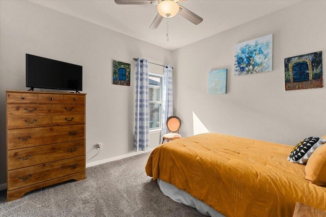 129 Lacey Oak Loop, San Marcos, TX 78666 - bedroom featuring carpet flooring and a ceiling fan