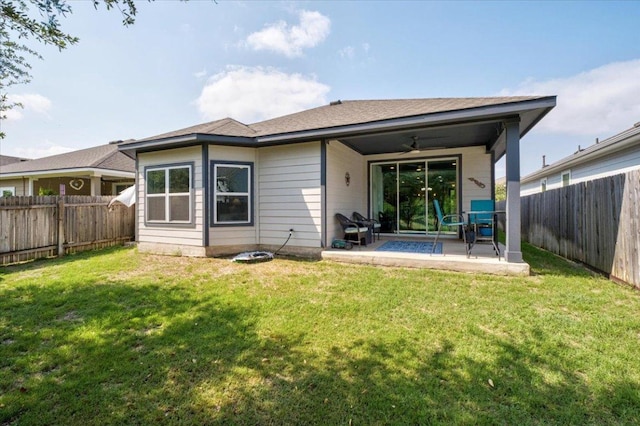 129 Lacey Oak Loop, San Marcos, TX 78666 - rear view of property with a ceiling fan and a patio