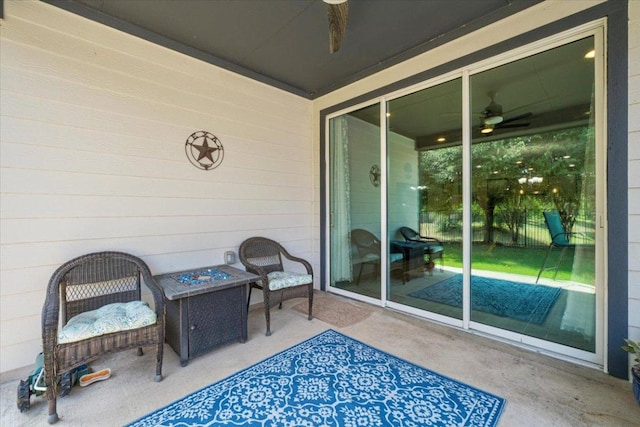 129 Lacey Oak Loop, San Marcos, TX 78666 - view of patio / terrace featuring a ceiling fan
