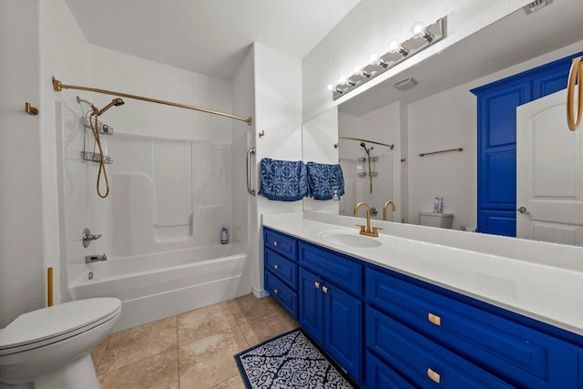 136 W Maple Dr, Granite Shoals, TX 78654 - full bath featuring toilet, vanity, and bathtub / shower combination