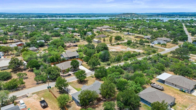 136 W Maple Dr, Granite Shoals, TX 78654 - aerial perspective of suburban area with a large body of water