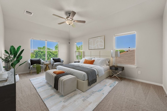 215 Gainer Dr, Hutto, TX 78634 - bedroom featuring carpet flooring and ceiling fan