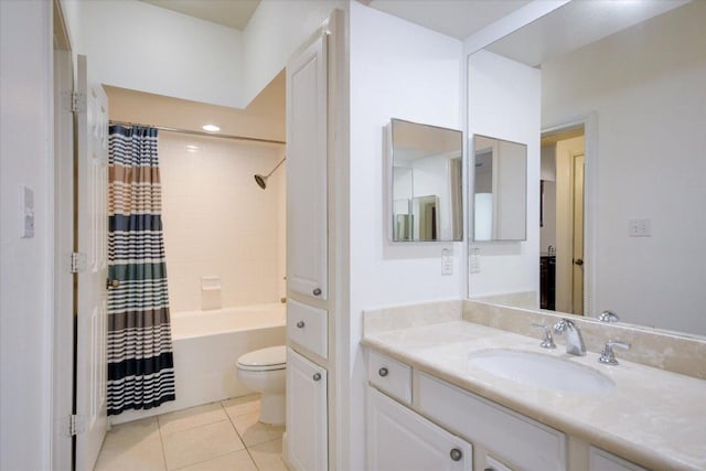 7701 Rialto Blvd Unit 1232, Austin, TX 78735 - bathroom with toilet, vanity, tile patterned flooring, and shower / tub combo