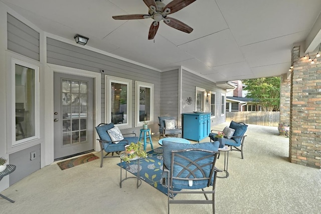 10408 Cassia Dr, Austin, TX 78759 - view of patio featuring ceiling fan