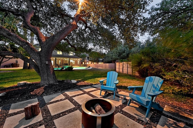 10408 Cassia Dr, Austin, TX 78759 - view of patio with an outdoor fire pit