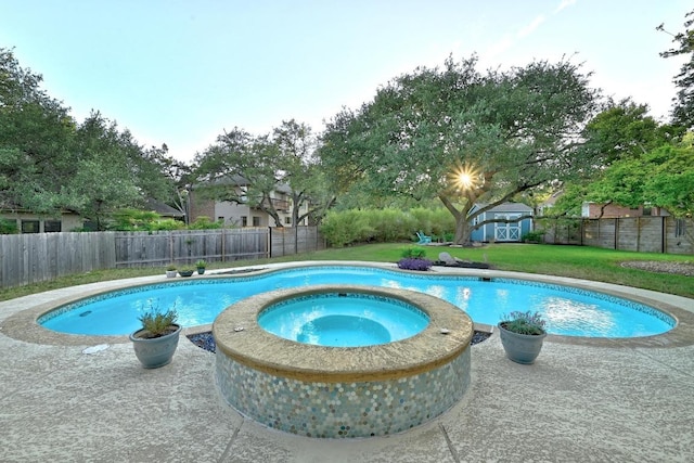 10408 Cassia Dr, Austin, TX 78759 - view of swimming pool with a pool with connected hot tub