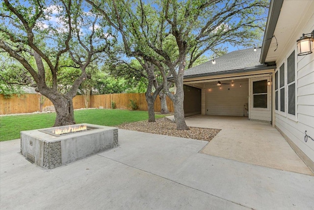 2709 Melba Pass, Cedar Park, TX 78613 - view of patio / terrace with an outdoor fire pit