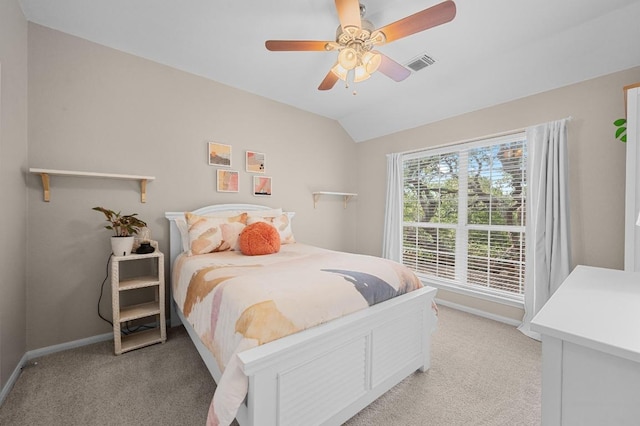 5302 Austral Loop, Austin, TX 78739 - bedroom with light colored carpet, ceiling fan, and vaulted ceiling