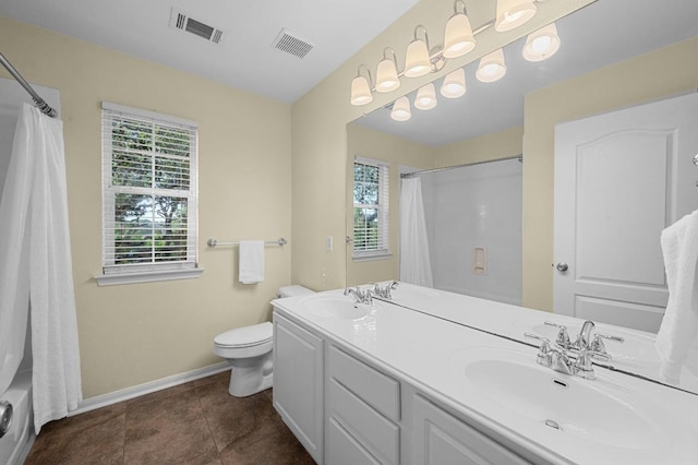 5302 Austral Loop, Austin, TX 78739 - bathroom with double vanity, tile patterned flooring, and shower / tub combo