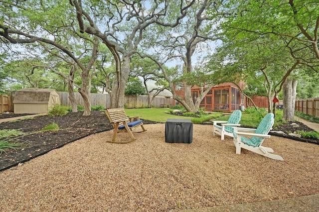 5302 Austral Loop, Austin, TX 78739 - fenced backyard featuring a storage shed