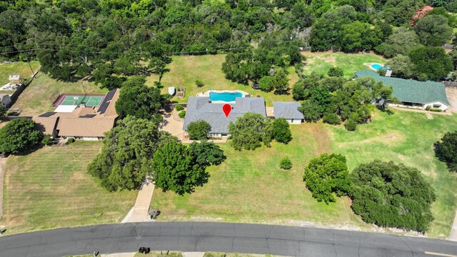 3701 Arrowhead Cir, Round Rock, TX 78681 - aerial view of property's location with a pool